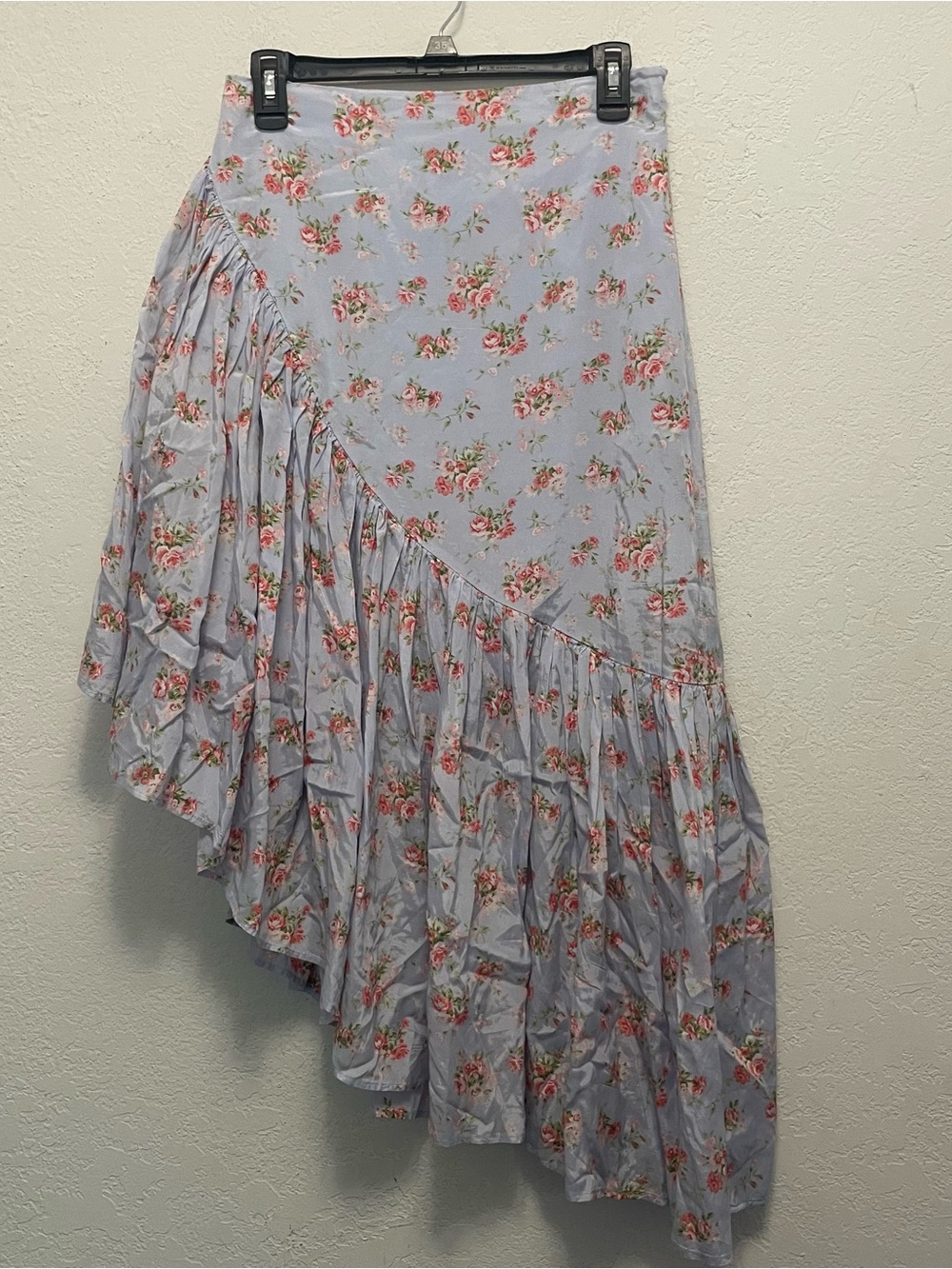 Abercrombie & Fitch Asymmetrical Ruffle Maxi Skirt Sz SP Wedding Fairy Retro